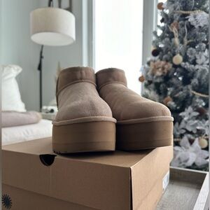 UGG Classic Ultra Mini (Sand) Platform Boots